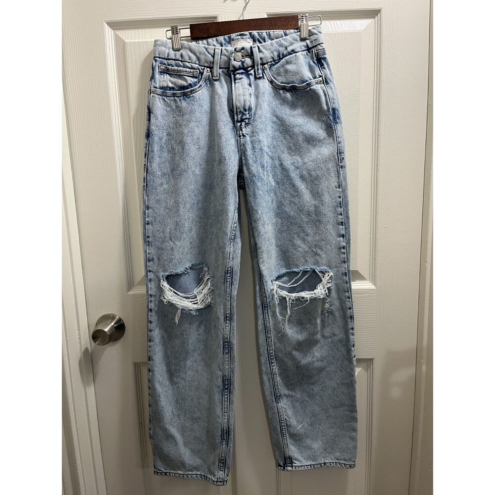 Good American Good 90s Relaxed Straight Leg Distressed Jeans Size 2/26